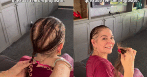 Mãe de Lucas Lucco corta cabelo após diagnóstico de alopecia: ‘Dia de desapegar’