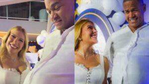 Léo Santana diverte ao simular gravidez com melancia: ‘As coisas que minha mulher apronta’