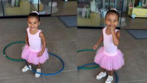 Neymar mostra momento fofo de Mavie brincando de bambolê e vestida como bailarina