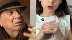 Aos 10 anos, neta de Raul Gil rouba a cena em vídeo com o avô: ‘Muito apresentadora’