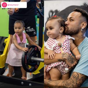 Neymar Jr. encanta ao postar cliques com Mavie e Mel durante treino. Confira os melhores momentos do jogador como pai