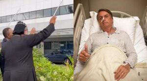 Proibido de visitar Jair Bolsonaro, Padre Kelmon faz oração em frente ao hospital DF Star