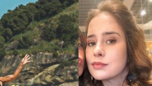 Aos 28 anos, filha de Palomma Duarte e Marcos Winter rouba a cena em fotos na praia