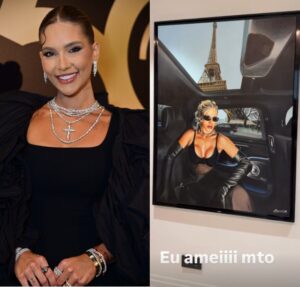 Virginia Fonseca mostra pintura em casa de Vini Jr. e conta: Ganhei de aniversário