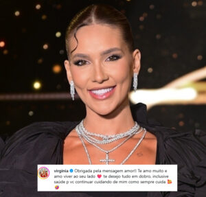 Virginia Fonseca reage à homenagem de aniversário do namorado, Vini Jr: Amo viver ao seu lado